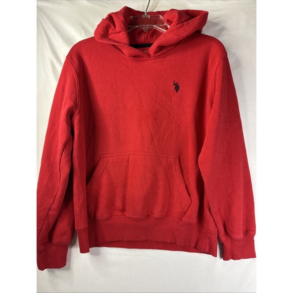 Us Polo Assn Red Hoodie Boys XL 14-16 Black Pony - Picture 1 of 5